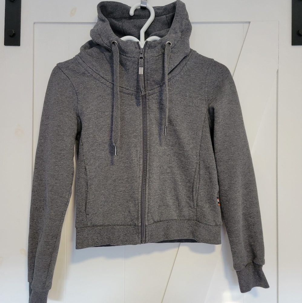 Light grey zip hoodie, size XS, great condition.